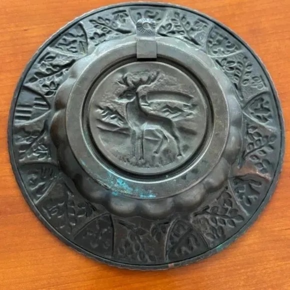 Vintage Hammered Copper Wall Plate Decor Made in Belgium 8 1/4' - Picture 5 of 6